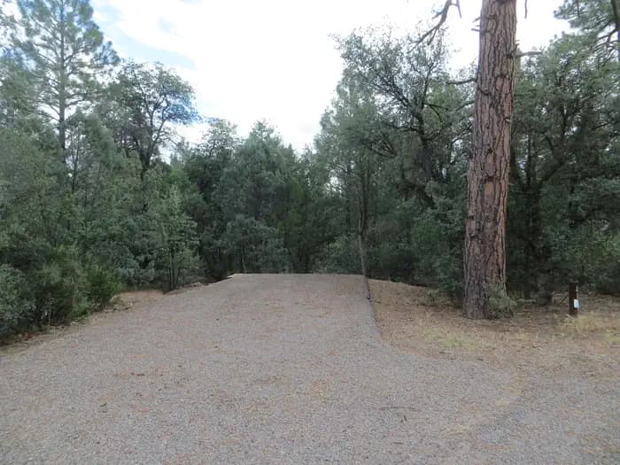 Parking space and entrance to site #21, Elk Loop at Houston Mesa.