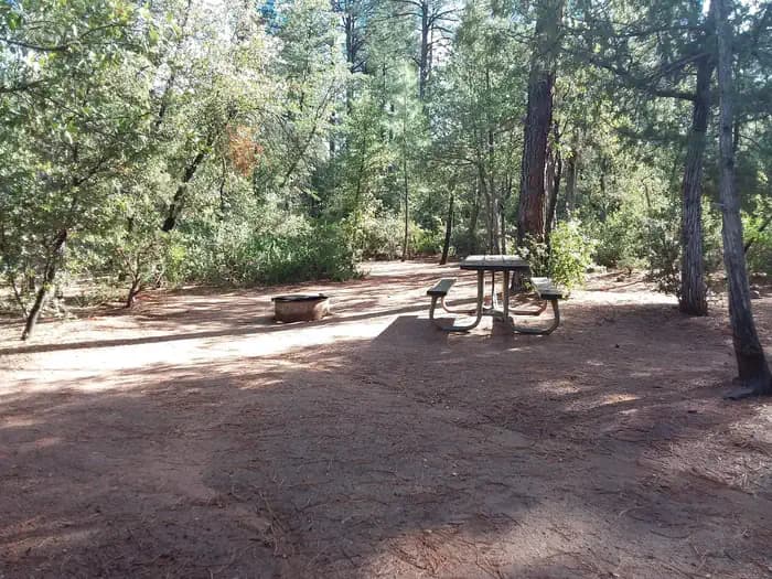 Houston Mesa, Black Bear Loop site #52 shady table and fire ring
