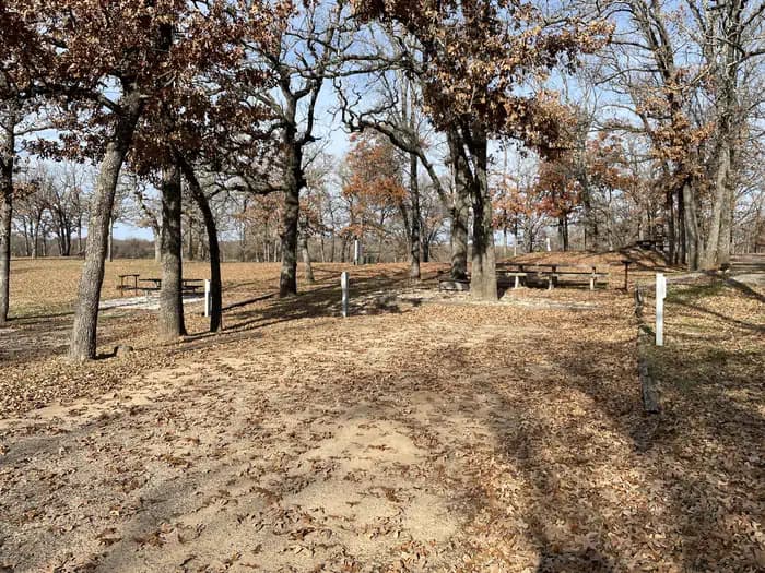 A photo of Site 21-22 of Loop JCRE at JOHNSON CREEK with Picnic Table, Electricity Hookup, Fire Pit, Shade, Water Hookup
