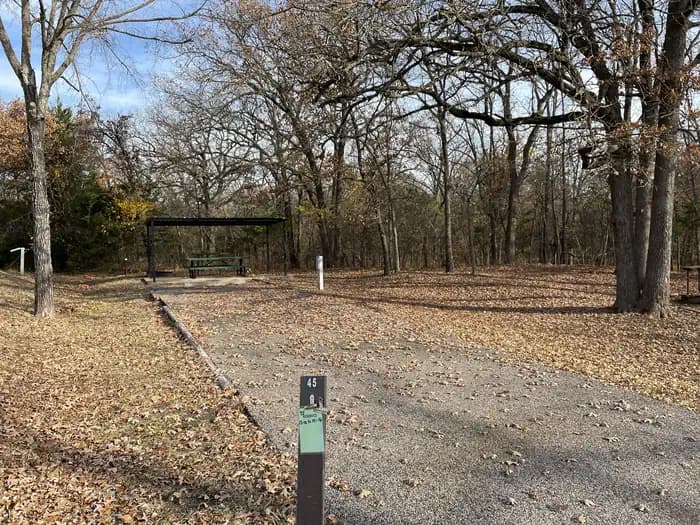A photo of Site 45 of Loop JCRE at JOHNSON CREEK with Picnic Table, Electricity Hookup, Fire Pit, Shade, Water Hookup